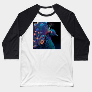 Mystical Peacock Art Baseball T-Shirt